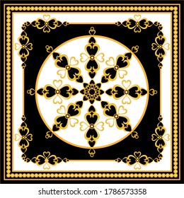 Golden Baroque Motif with Chains Pattern.Vector design for
Fashion Prints and Backgrounds.