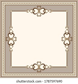 Golden Baroque Motif with Chains Pattern.Vector design for Greeting Card  and Backgrounds.