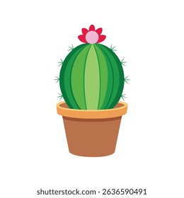 Golden barrel cactus vector. Round green cactus colorful vector. Cactus vector	
