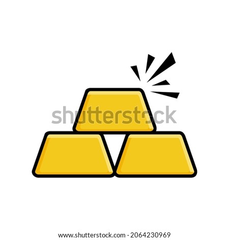 Golden bars, Golden bar symbol design illustration, Golden bar icon isolated on white background