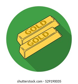 Golden bars icon in flat style isolated on white background. Money and finance symbol stock vector illustration.