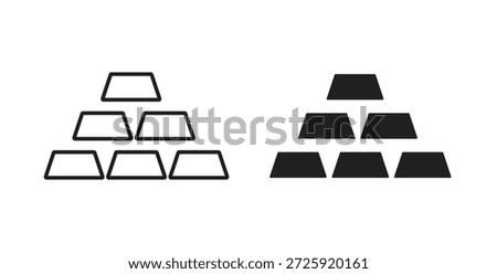 Golden bars icons. Vector linear icon isolated on white background.