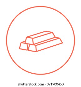 Golden bars line icon.