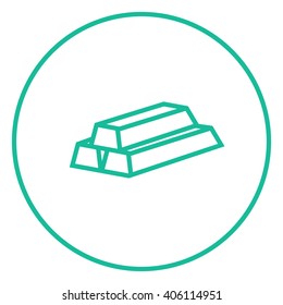 Golden bars line icon.