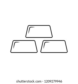 Golden bars line icon for web, mobile and infographics. Vector dark grey icon isolated on light grey background.