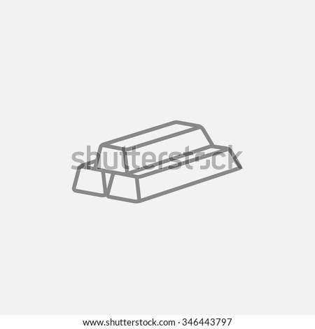 Golden bars line icon for web, mobile and infographics. Vector dark grey icon isolated on light grey background.