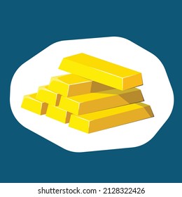 Golden bars in trendy flat style, business and finance concept vector illustration, EPS10, UI, color simple graphic design.