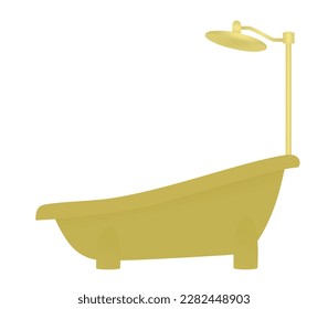 Golden bath tube. vector illustration