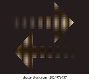 Golden beads arrows. Vector illustration.