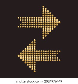 Golden beads arrows. Vector illustration.
