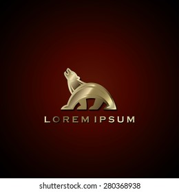 Golden bear symbol - vector illustration