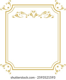 Golden beautiful decorative frame vector material