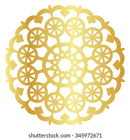 Golden beautiful snowflake vector scheme ornament