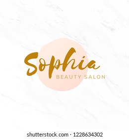 Golden beauty salon logo design vector