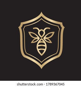 golden bee symbol vector design. gold bee