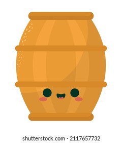 golden beer barrel with face