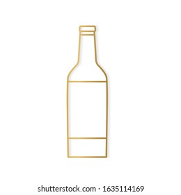 golden beer bottle icon- vector illustration