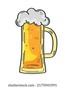 golden beer jar with foam