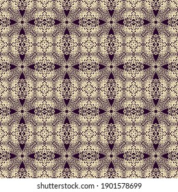 Golden beige abstract ornament on dark background, tile pattern, 
 Christmas decoration
