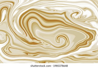 golden beige liquid marble texture cream tones abstract background vector illustration pastel colors white flowing stripes