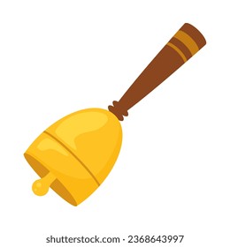 golden bell with handle vector isolated
