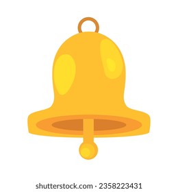 golden bell hanging antique illustration vector isolated