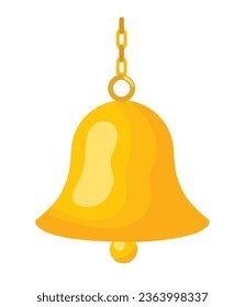 golden bell hanging decoration isolated icon