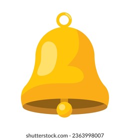 golden bell hanging isolated icon