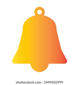 Golden Bell Icon in flat style isolated on white background. Notification bell symbol for your web site design, logo, app, UI. Vector illustration, EPS10. Merry Christmas concept,sign for alarm clock.