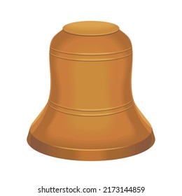 golden bell icon isolated flat