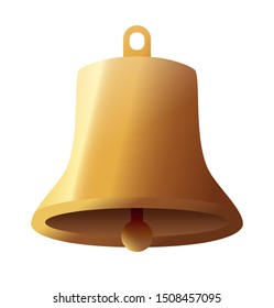 Golden bell icon vector illustration