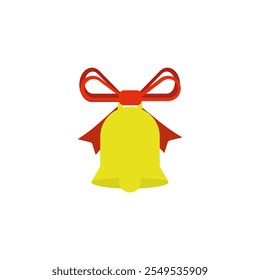 golden bell, jingle bell icon, christmas bell, simple vector illustration isolated on white background.