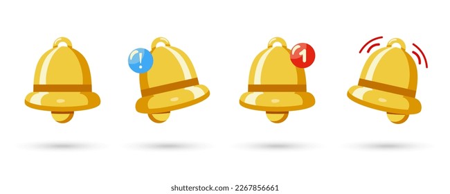 Goldene Glockenbenachrichtigung Glockenerinnerungsset