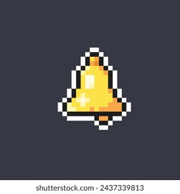 golden bell in pixel art style