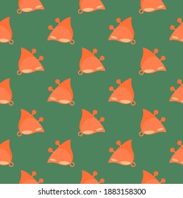 Golden bell , seamless pattern on a white background.