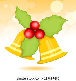 Golden bells with holly berries