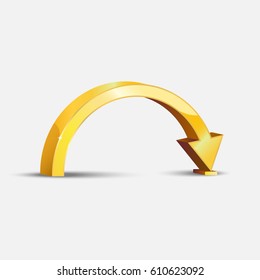 Golden bent arrow