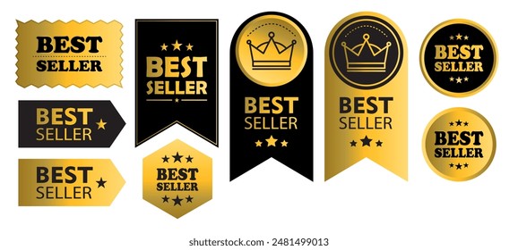 golden best seller label collection. Suitable for business purpose