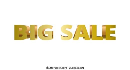 Golden Big sale 2.5D text vector. Use for discount sale promotion banner, website, poster, etc.