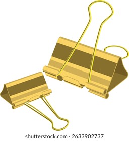 Dibujo de Vector de Clip de aglutinante dorado.
