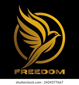 golden bird with circle logo