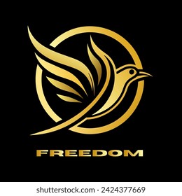 goldener Vogel mit kreisförmigem Logo
