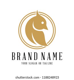 golden bird design logo with vector template circles that are suitable for your various businesses