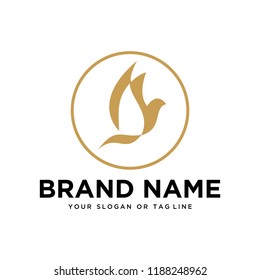 golden bird design logo with vector template circles that are suitable for your various businesses