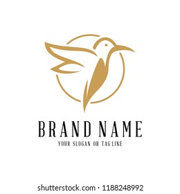 golden bird design logo with vector template circles that are suitable for your various businesses