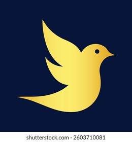 golden bird,. gradient bird logo