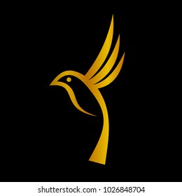 Golden Bird Logo Vector