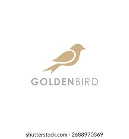 Logotipo de pássaro dourado Vetor animais