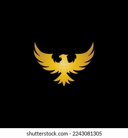 golden bird vector design for icon,symbol or logo. eagle flat logo