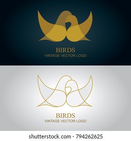 Golden birds logo.
Vector template.